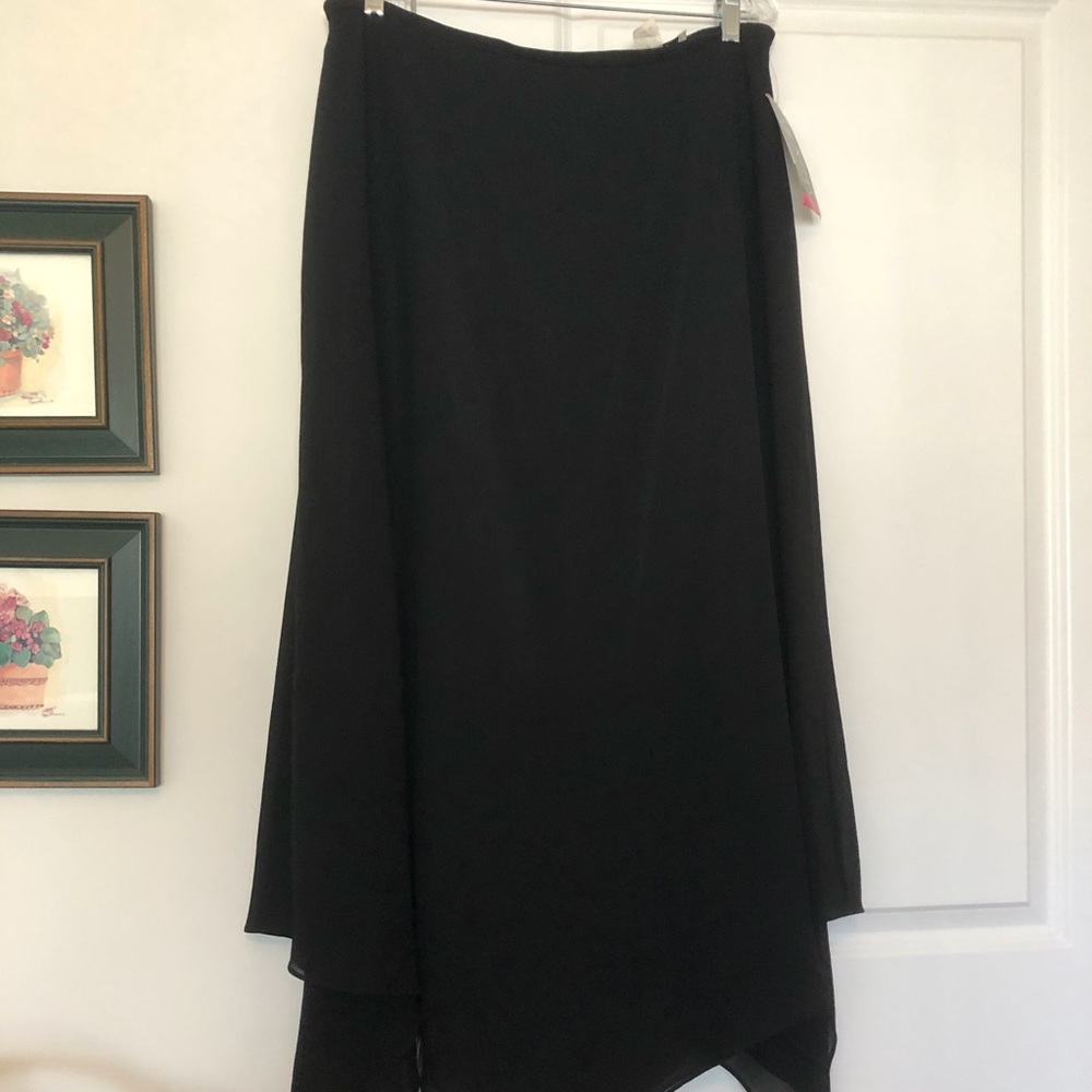 Black Evening Hanky Style Long Skirt  Size 16 NWT